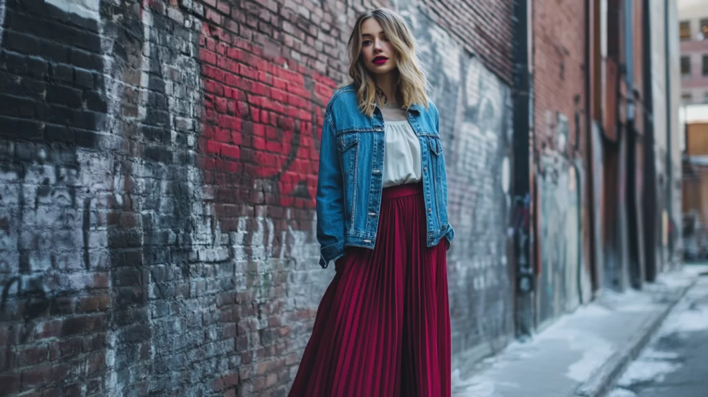 חצאית בורדו לנשים